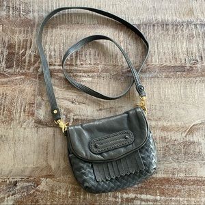 Juicy Couture Gray Leather Magnet Closure Messenger Crossbody Bag